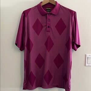 Greg Norman Collection Purple Polo Shirt with Subtle Pattern